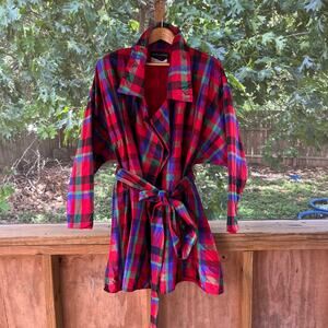 Pamela Dennis X Harriet Kassman Women's Vintage Colorful Belted Jacket Size 2X